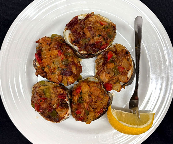 Clams Casino w/ Fresh Lemon